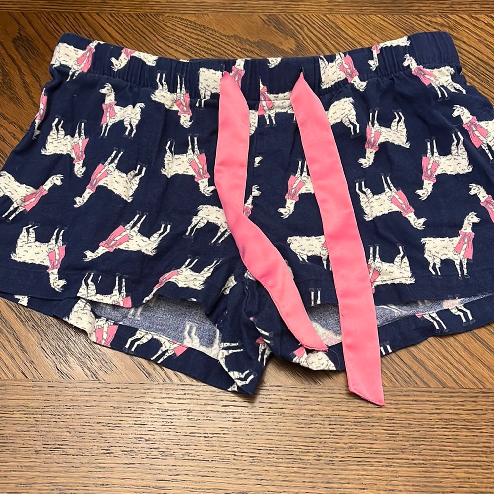 Old Navy Blue and Pink with Llamas Pajama Shorts